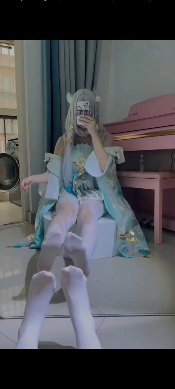 抖音小小苏 cos王者荣耀西施白丝网袜 足控 [3v-66m]