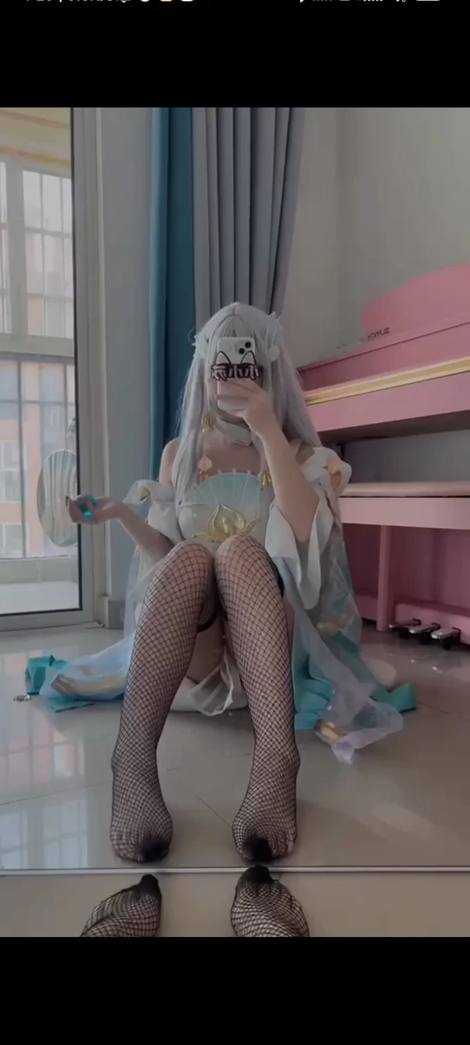 抖音小小苏 cos王者荣耀西施白丝网袜 足控 [3v-66m]