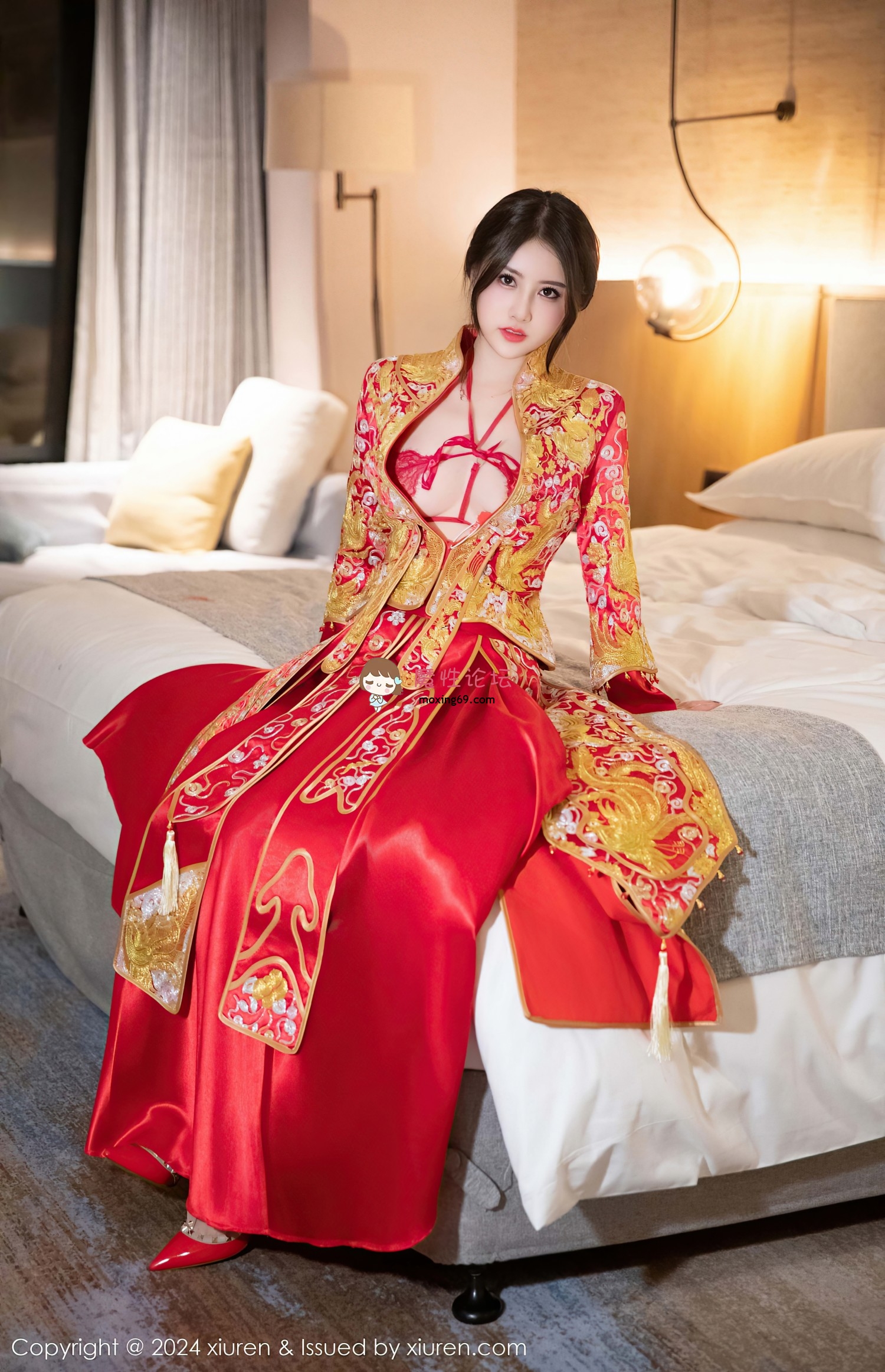 美腿[秀人网]诗诗kiki 秀禾服新娘 肉丝蕾丝内衣乳贴[84P 941M]夸克