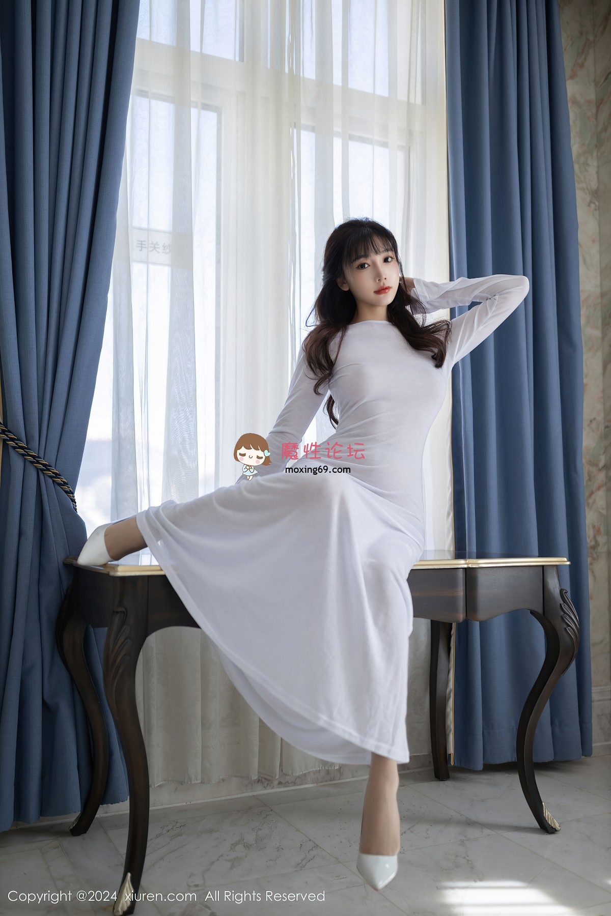美腿[秀人网]陆萱萱 纯白轻薄连衣长裙 肉丝真空无内[81P 680M]夸克