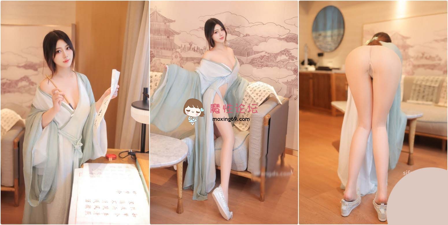 国产自拍秀人网 顶级颜值模特女神『蛋蛋宝』绿色汉服 自慰福利，顶级白富美魔鬼身材